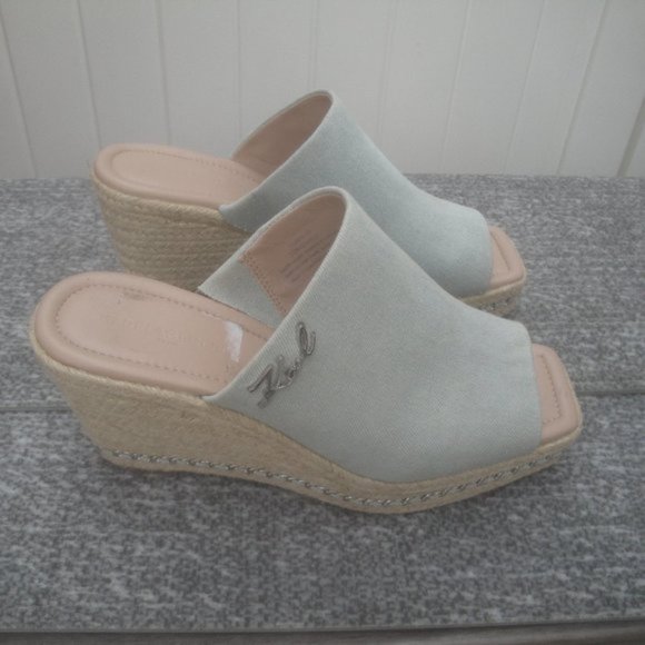 Karl Lagerfeld Paris Women's Corissa Slip on Espadrille Wedge Sandal 9.5M - Picture 2 of 9